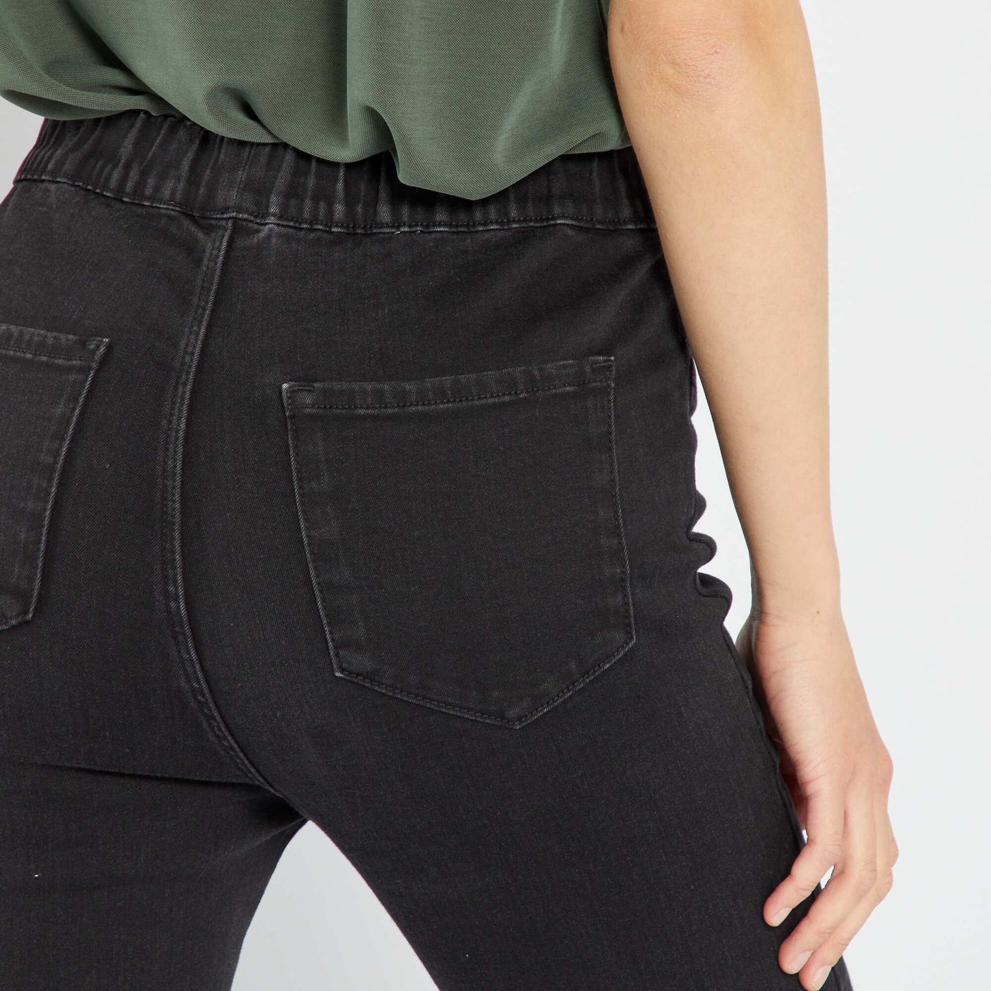 High-waist stretchy jeggings BLACK_DENI