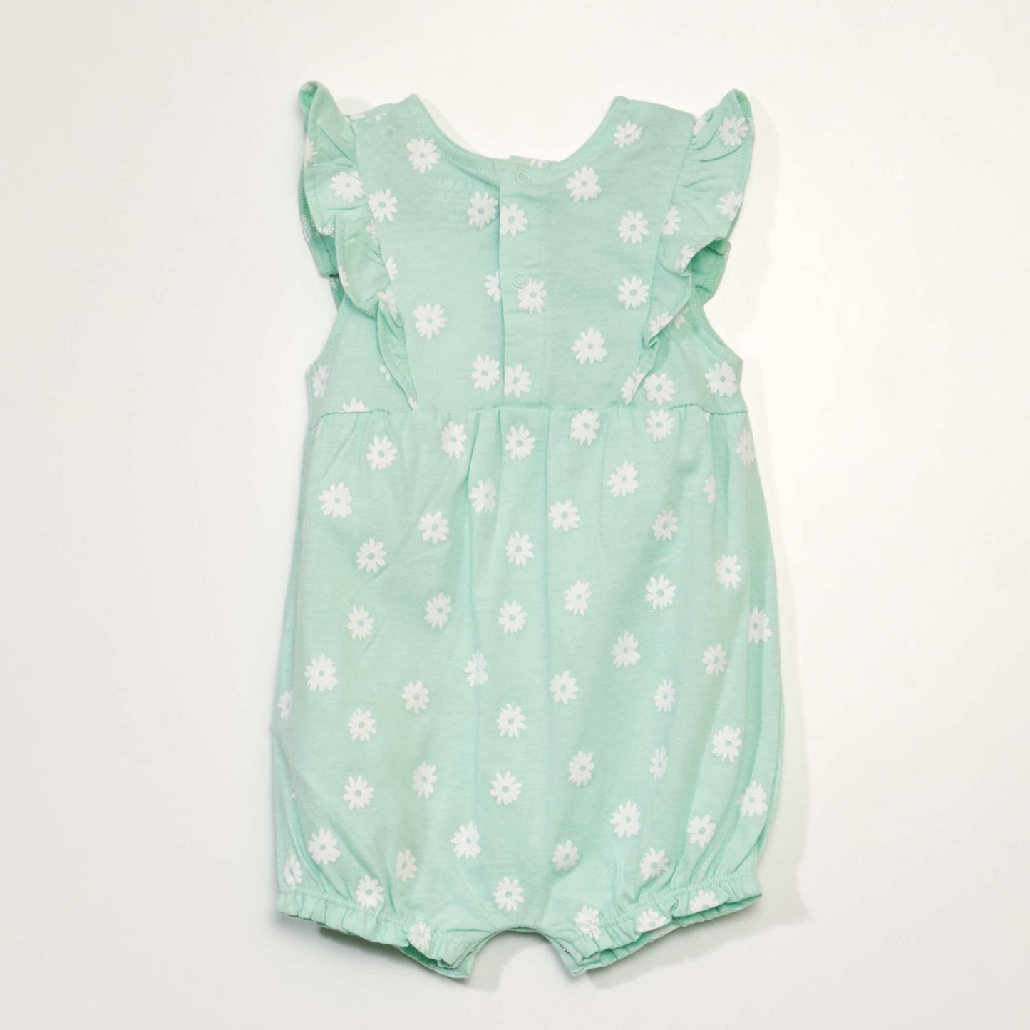 Patterned jersey romper suit GREEN-FLOW