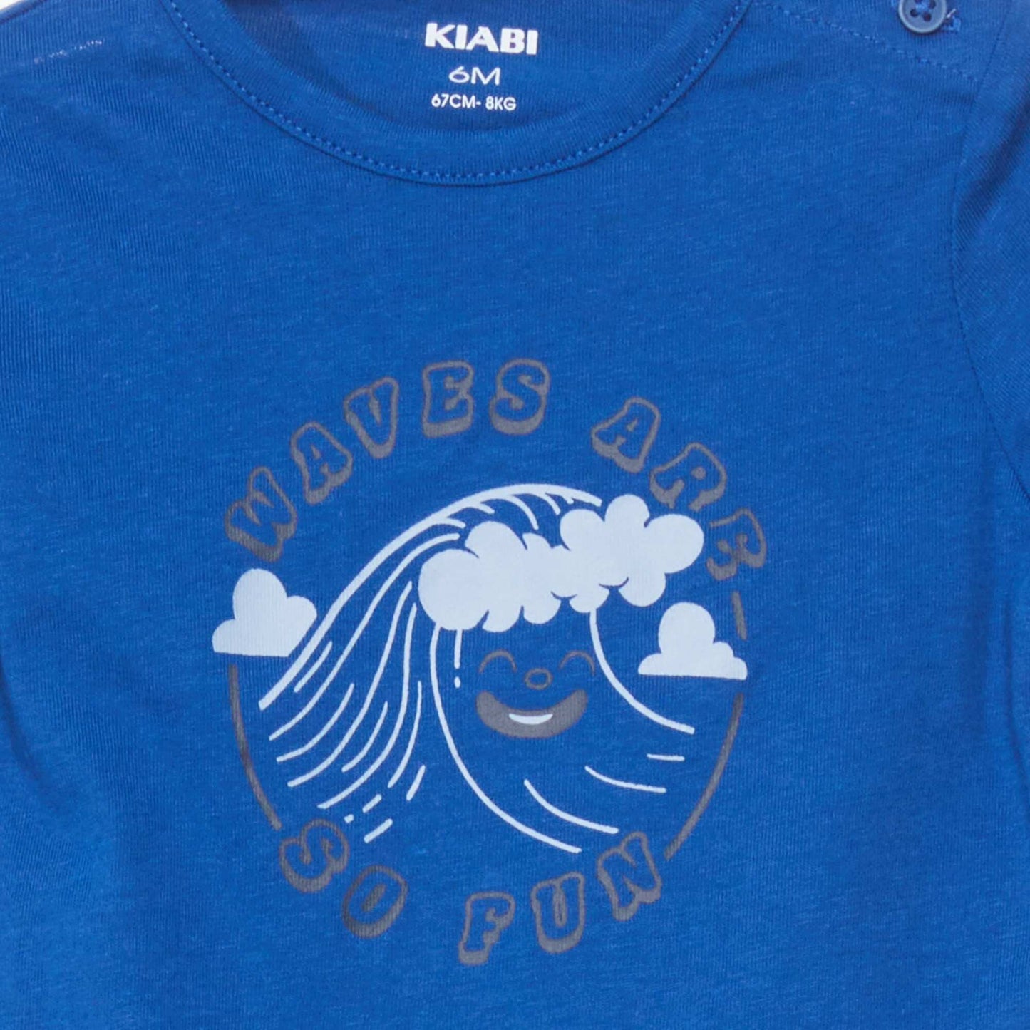 Jersey T-shirt with button fastening BLUE