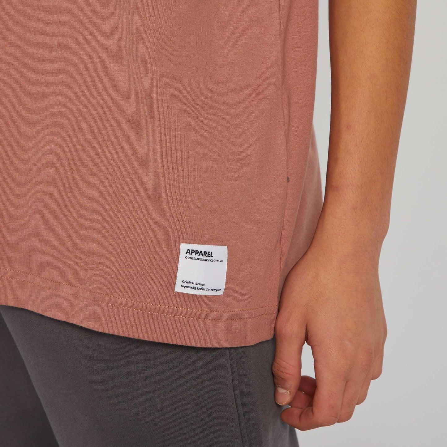 Round neck cotton T-shirt BROWN
