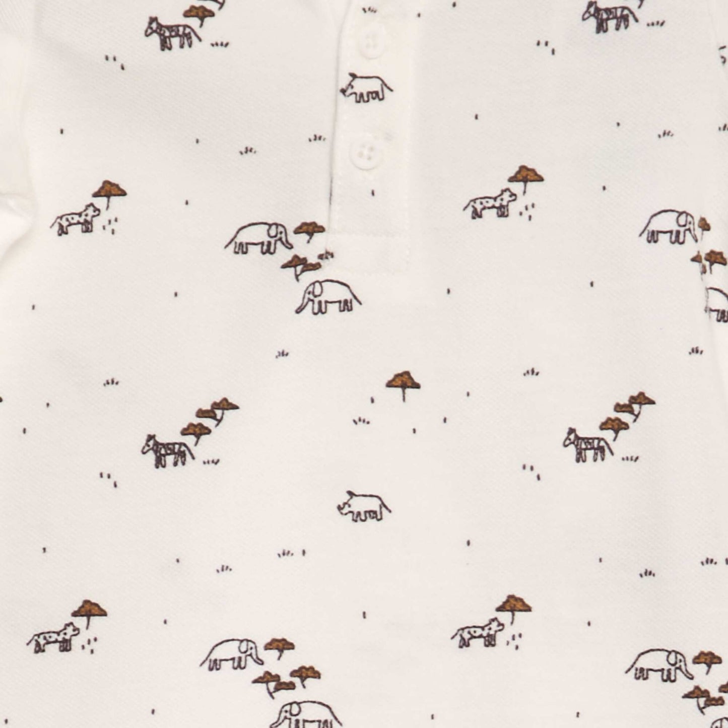 Printed cotton piqué polo shirt WHITE