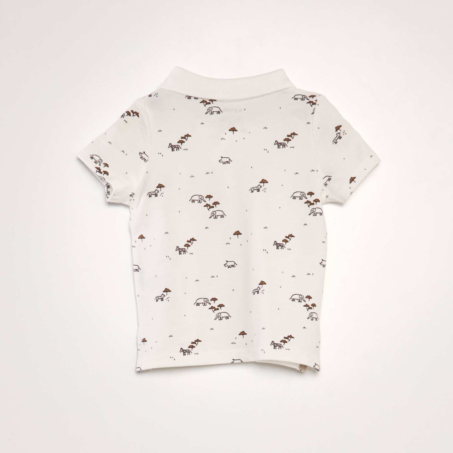 Printed cotton piqué polo shirt WHITE