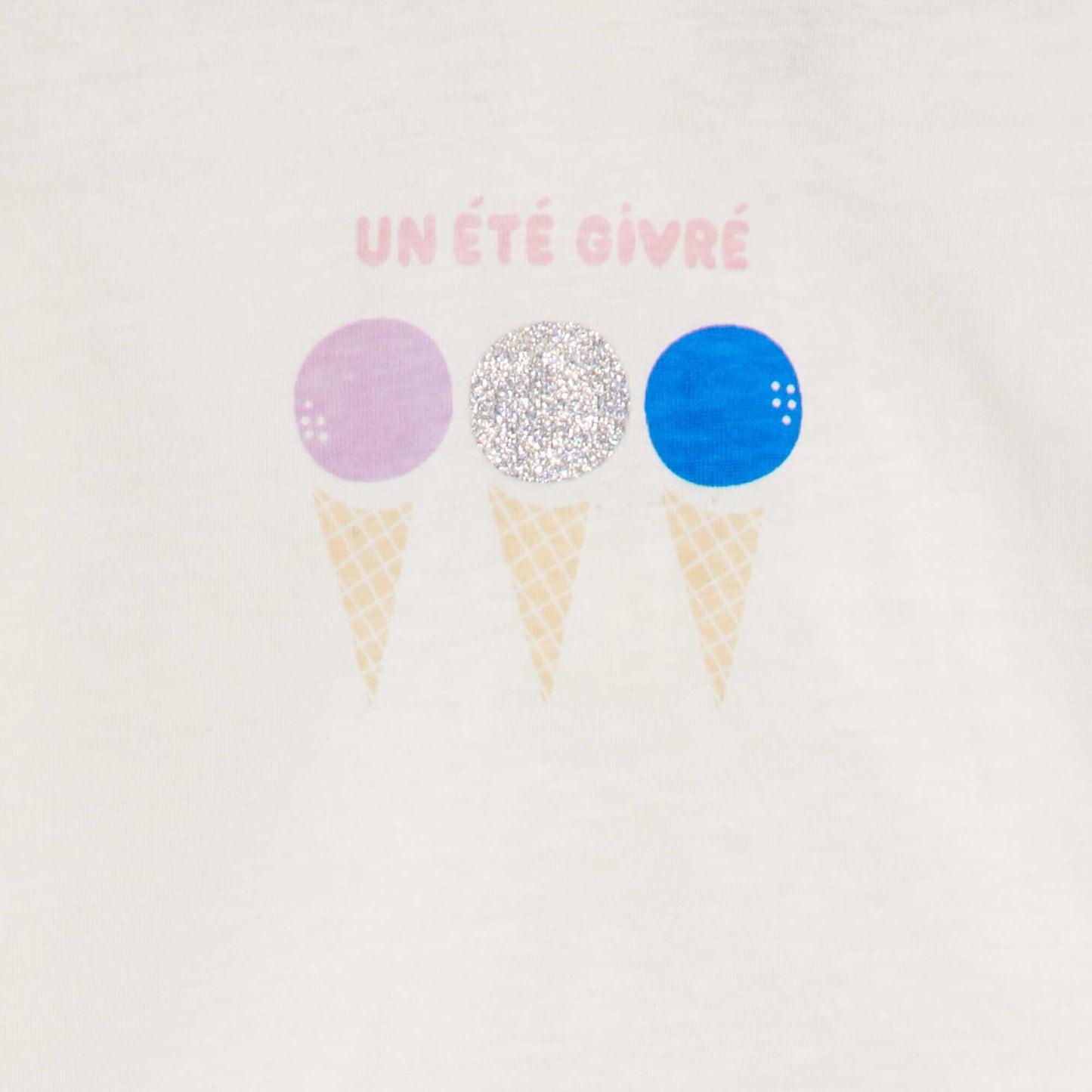 Printed T-shirt with flounced sleeves WHITE