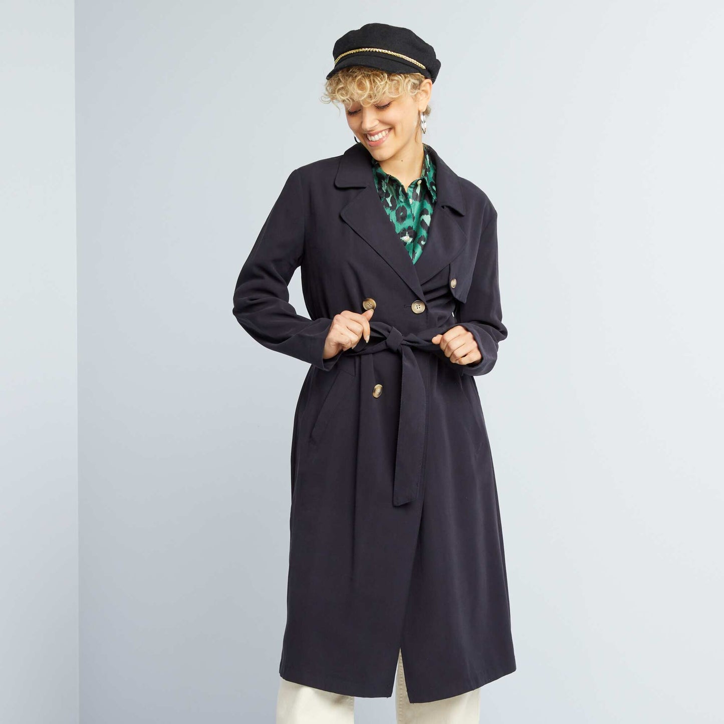 Flowing trench coat GREY