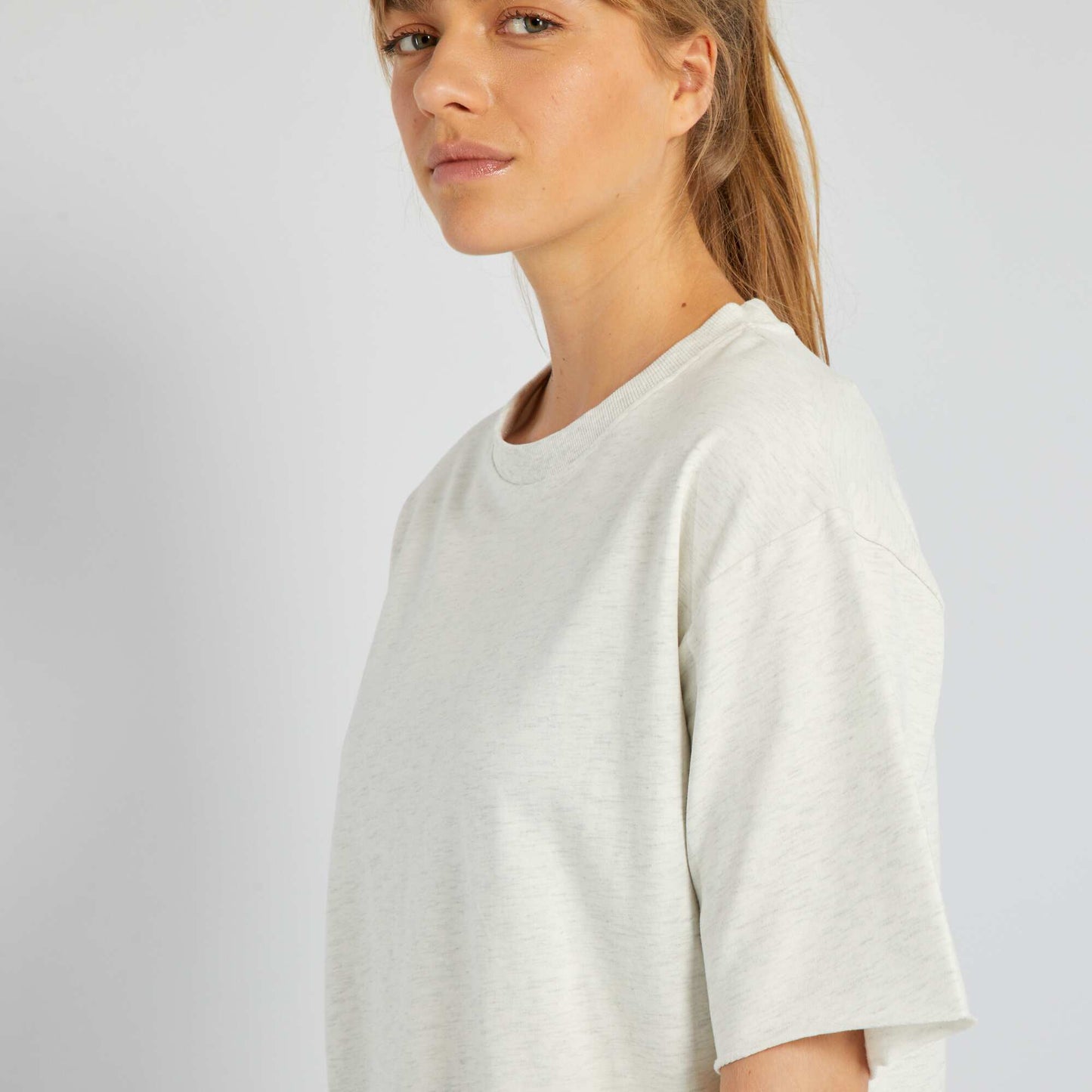 Mouliné knit sports T-shirt GREY