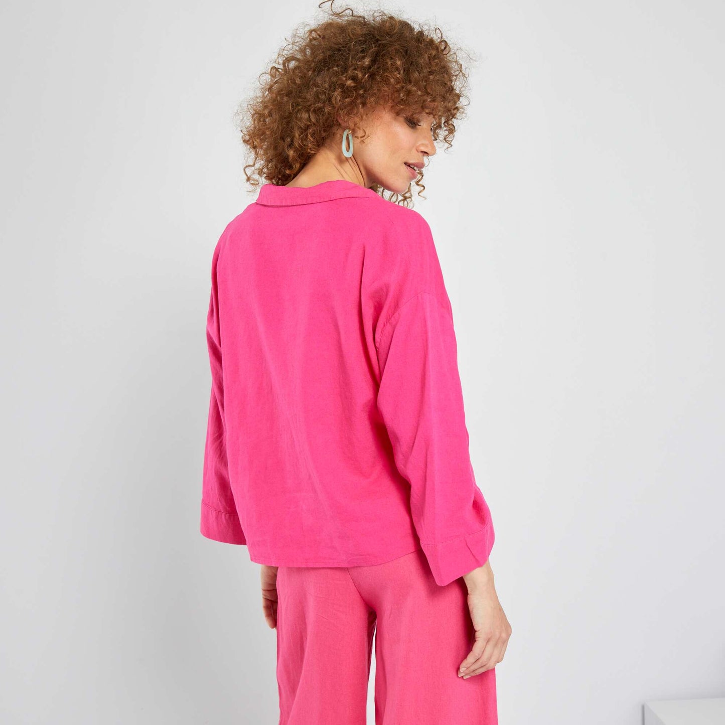 Poplin shirt bright pink