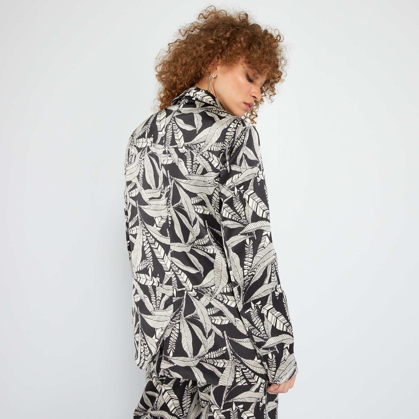 Satin tailored jacket BLACK