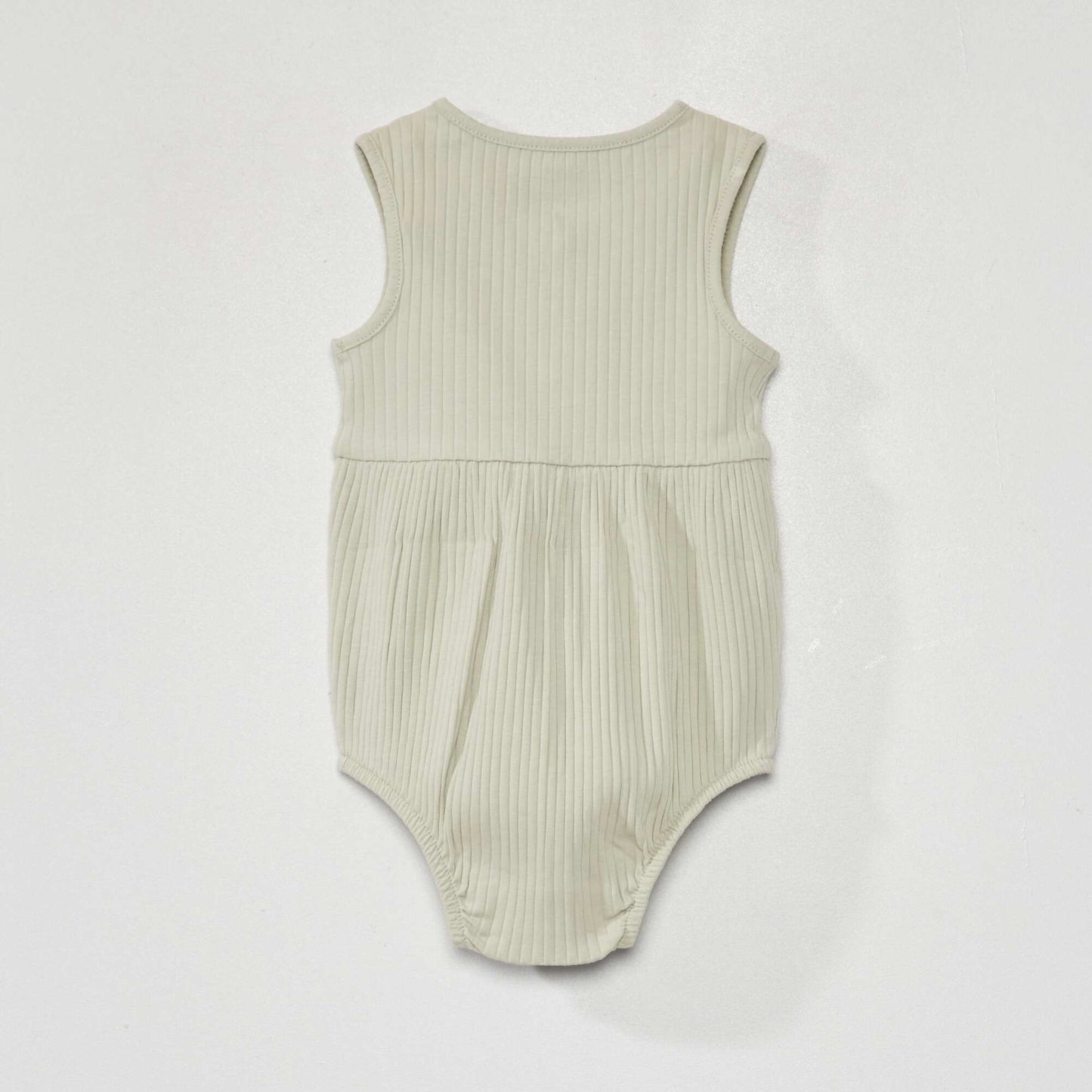 Ribbed knit short romper mercury grey