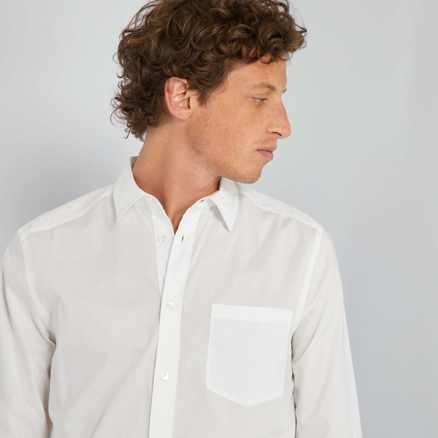 Straight pure cotton shirt White