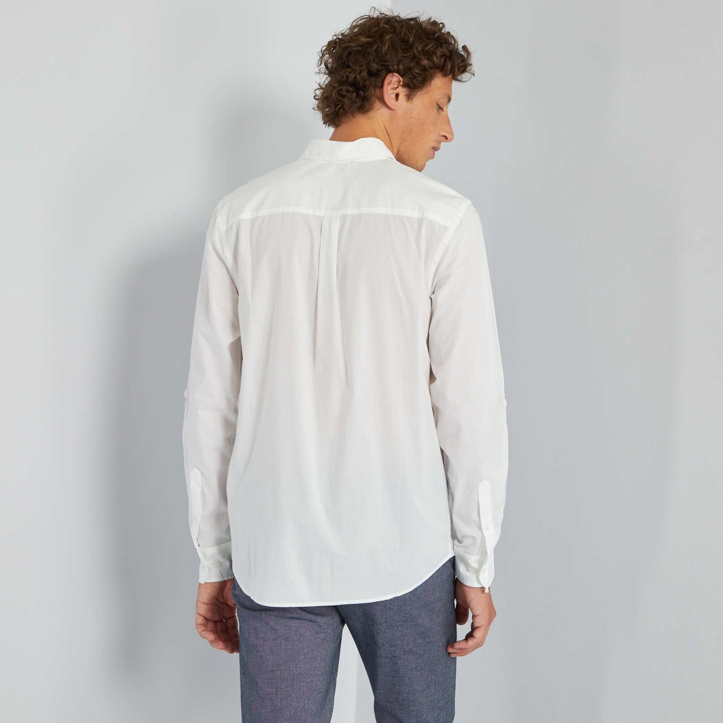 Straight pure cotton shirt White