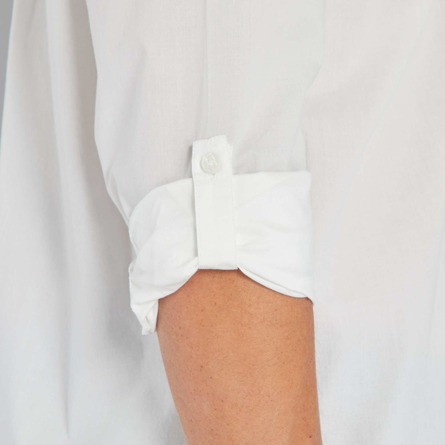Straight pure cotton shirt White