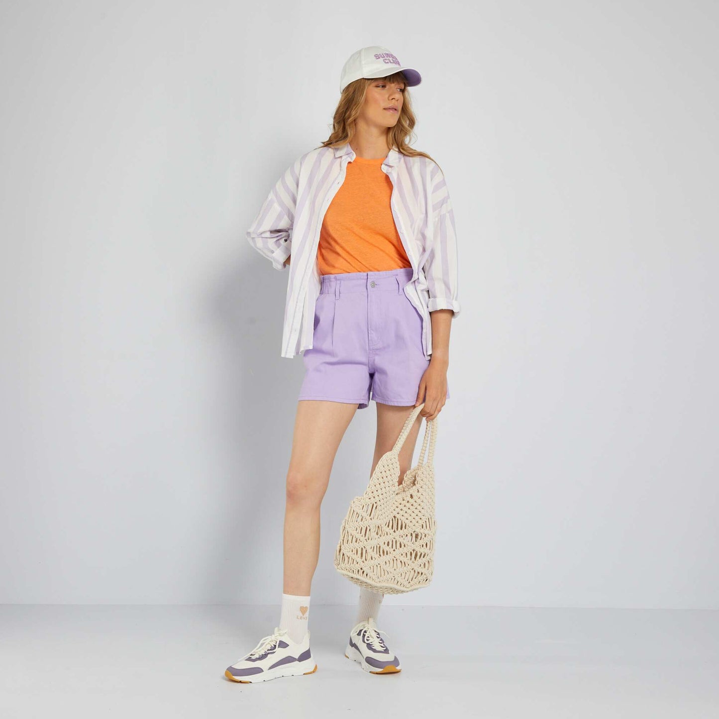 Linen top with cutaway arms ORANGE