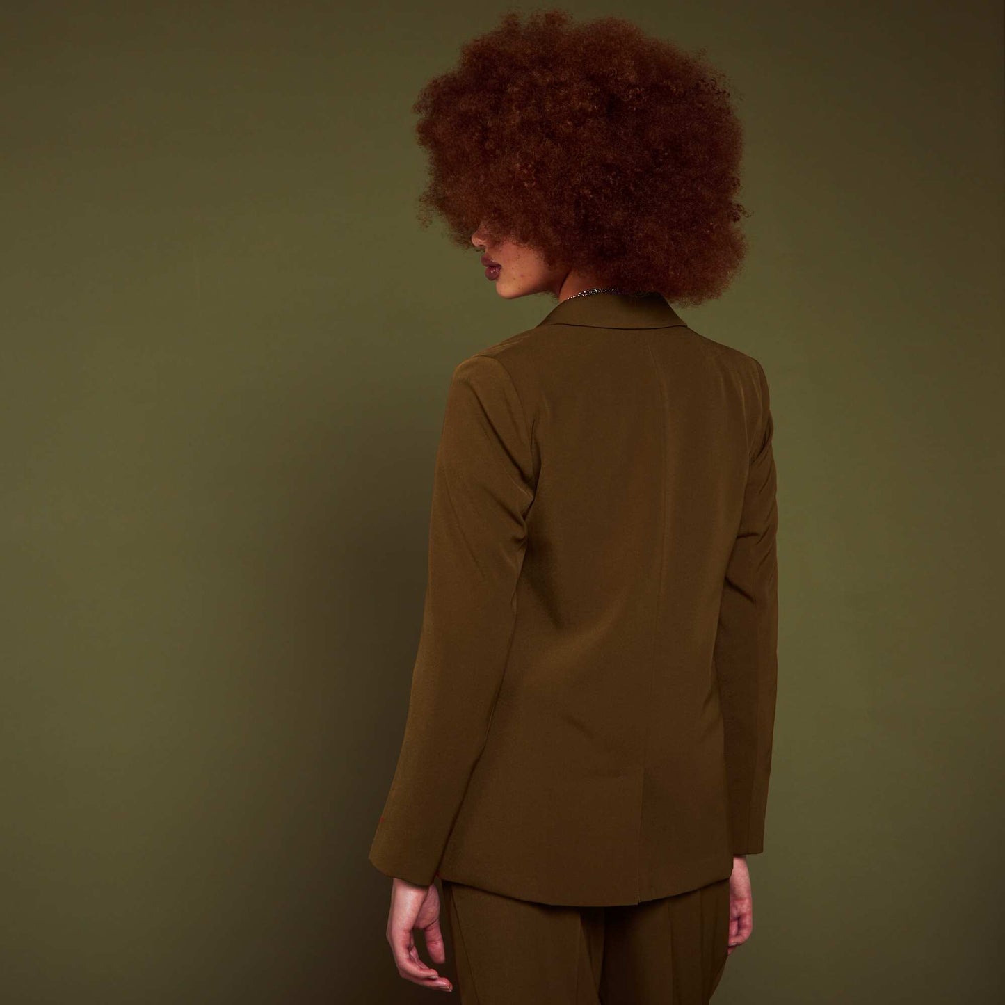 Double-breasted tailored jacket TOBACCO