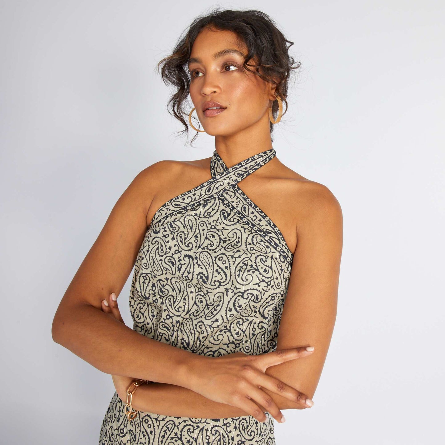 Bandeau-style top with straps IMPCASHMER