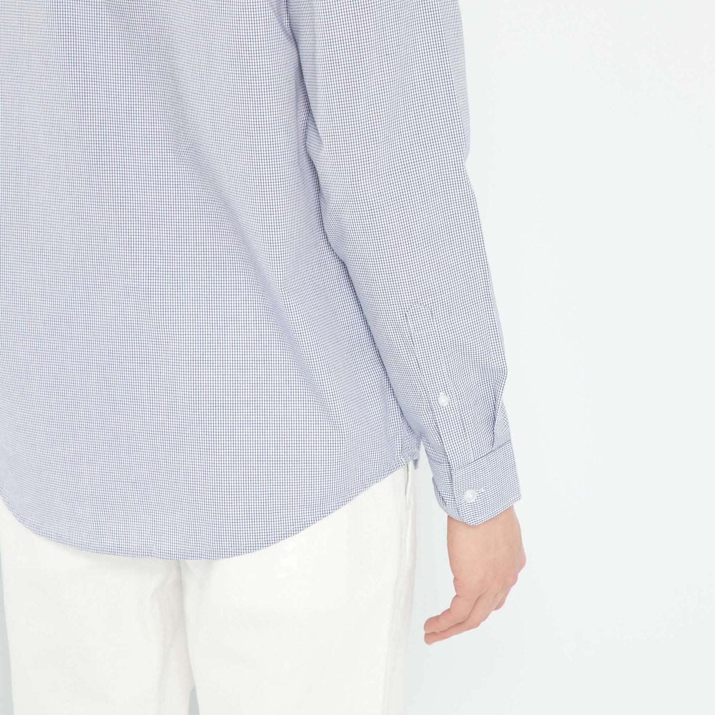 Straight cut check shirt DARK BLUE