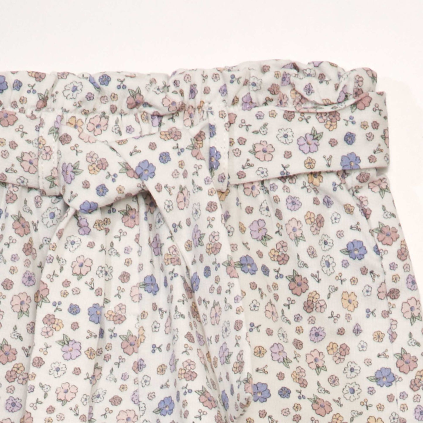 Floral French terry shorts WHITE