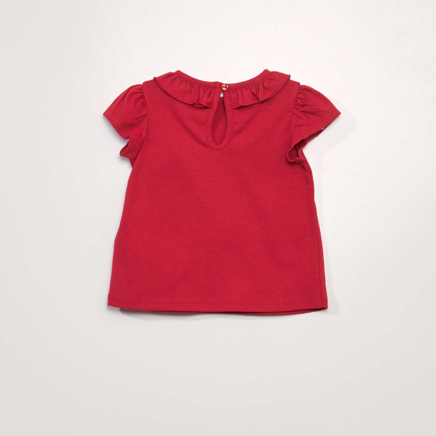 T-shirt with ruffled collar WHITE