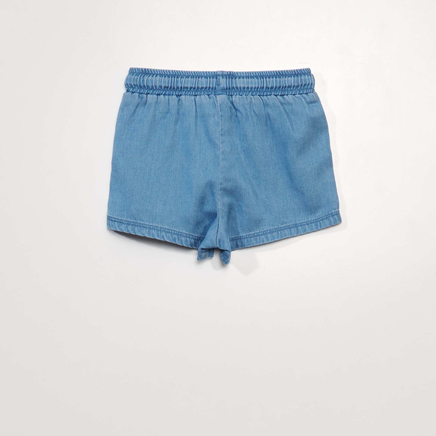 Denim-effect tencel shorts BLUE