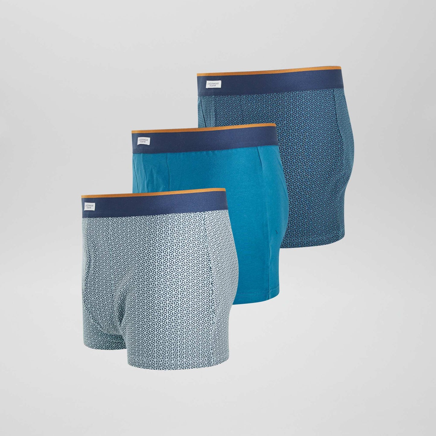 Pack of 3 pairs of cotton boxer shorts BLUE