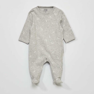Printed Footed Pajamas GREY