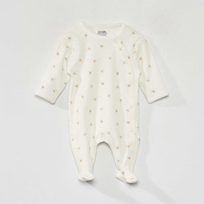 Printed Footed Pajamas WHITE