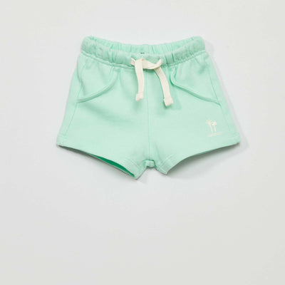 Fleece Shorts with Print WHITE