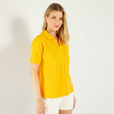 Cotton Piqué Polo T-Shirt YELLOW