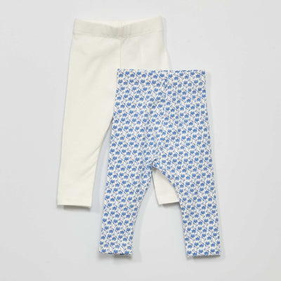 2-Pack of Stretch Leggings - 2 pieces WHITE
