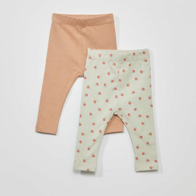 2-Pack of Stretch Leggings - 2 Pieces GREEN