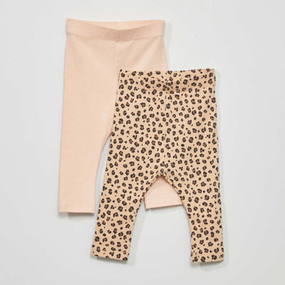 2-Pack of Stretch Leggings - 2 Pieces BEIGE