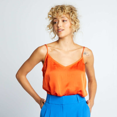 Satin Cami Top ORANGE