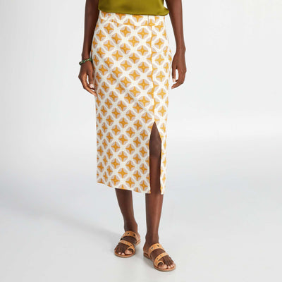 Straight midi skirt WHITE