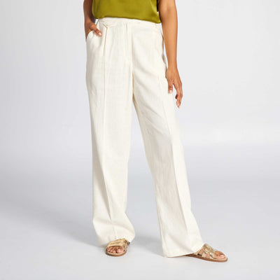 Wide Leg Fluid Trousers WHITE