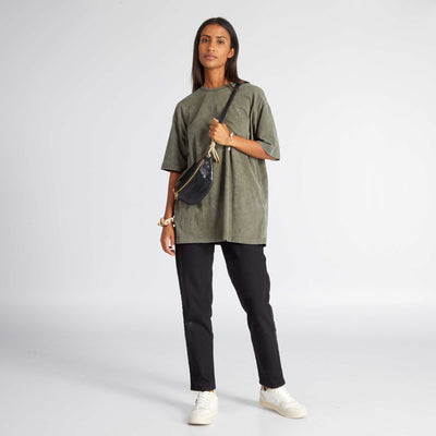 Oversized Cotton T-shirt LIGHT KHAKI