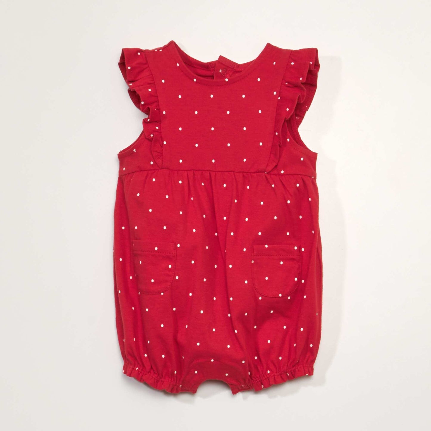 Patterned jersey romper suit RED DOTS