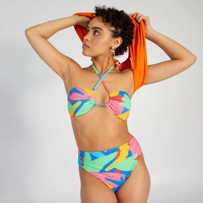 Colorblock Swimsuit Top PINK