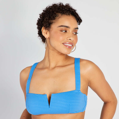 Textured Swimsuit Top AQUA BLUE