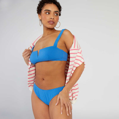 High-Waisted Swim Briefs AQUA BLUE