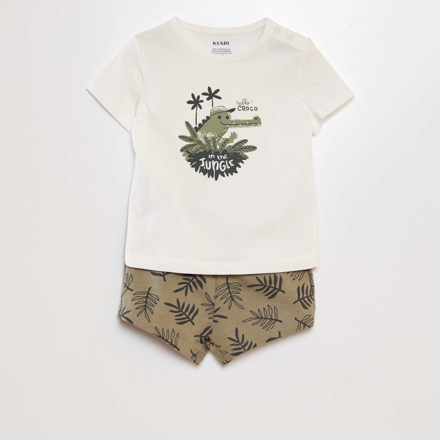 Cotton T-shirt + shorts set - 2-piece set WHITE