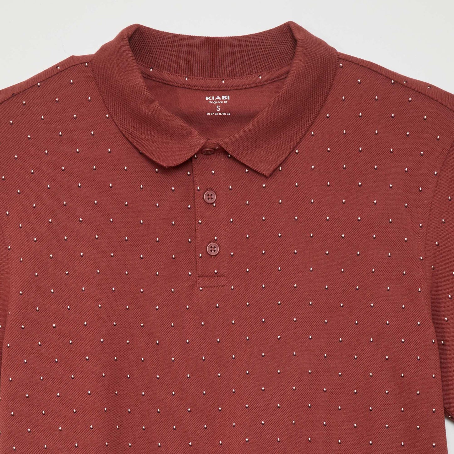 Printed cotton piqué polo shirt RED