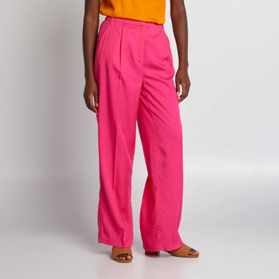 Plain Wide-Leg Trousers PINK