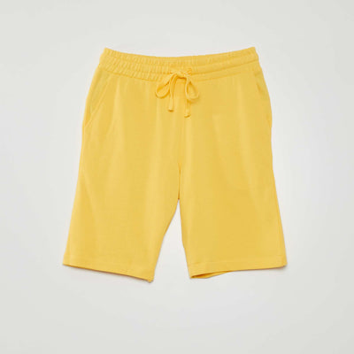 Solid Color Fleece Shorts YELLOW