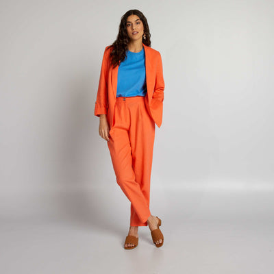 Linen Carrot Trousers ORANGE