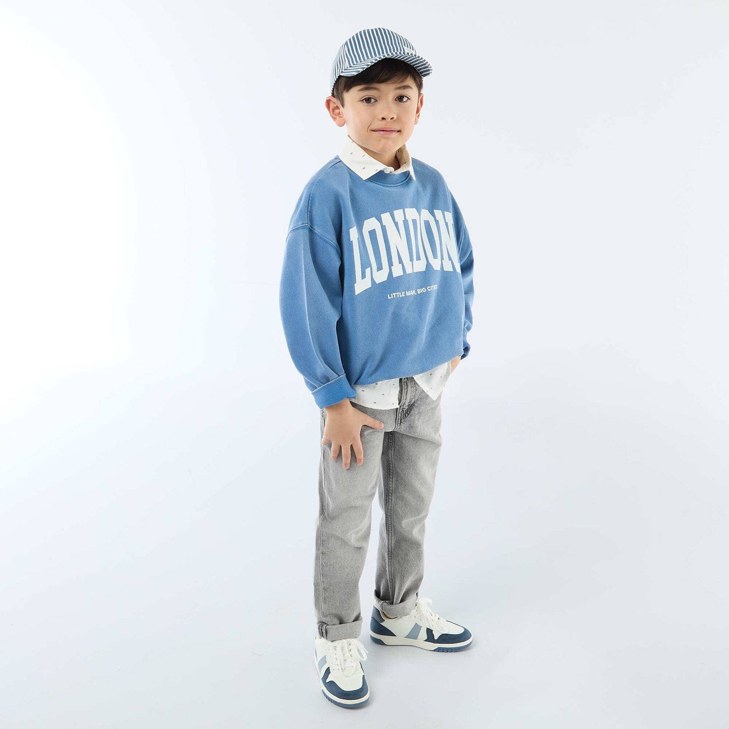 5-pocket straight-leg jeans GREY