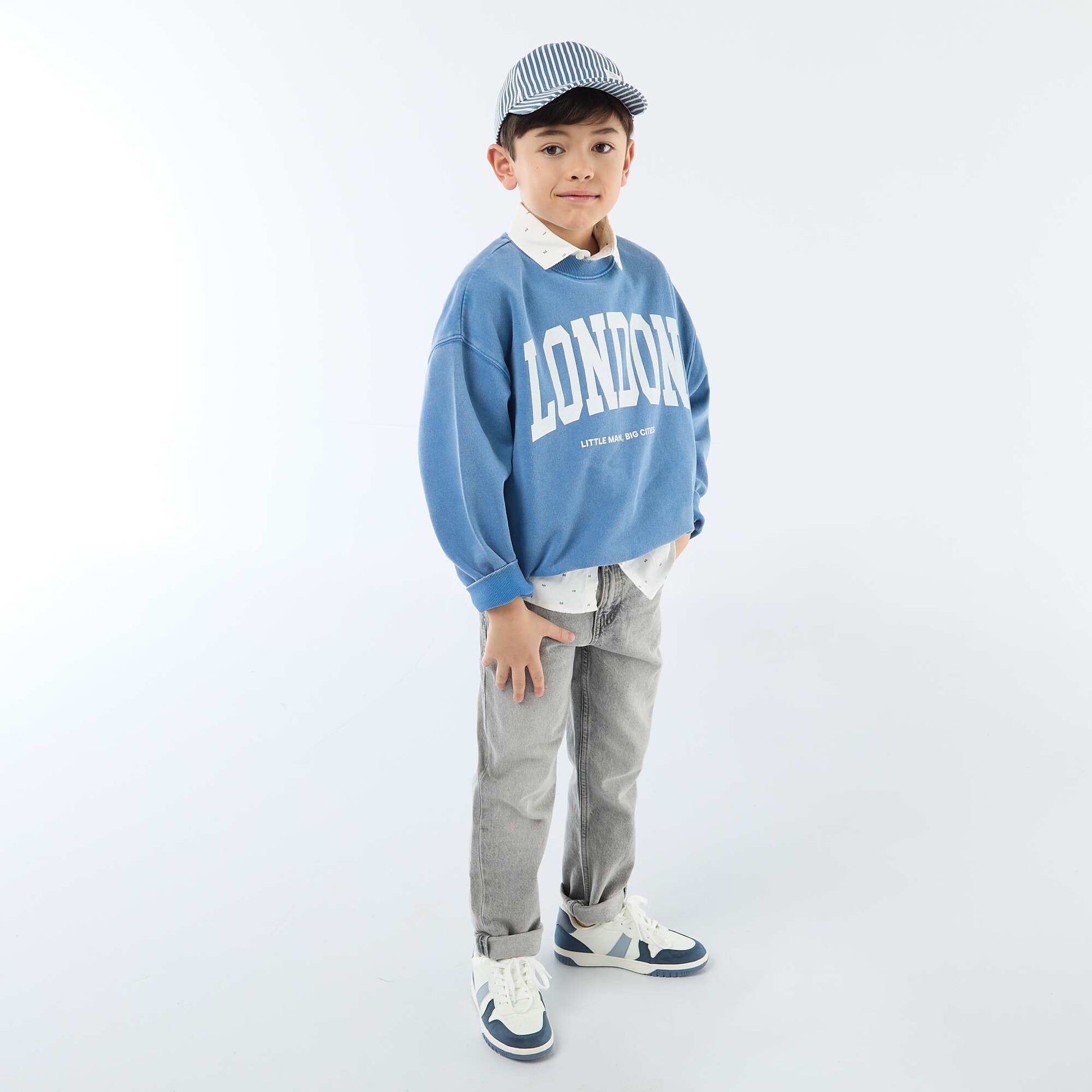 5-pocket straight-leg jeans GREY