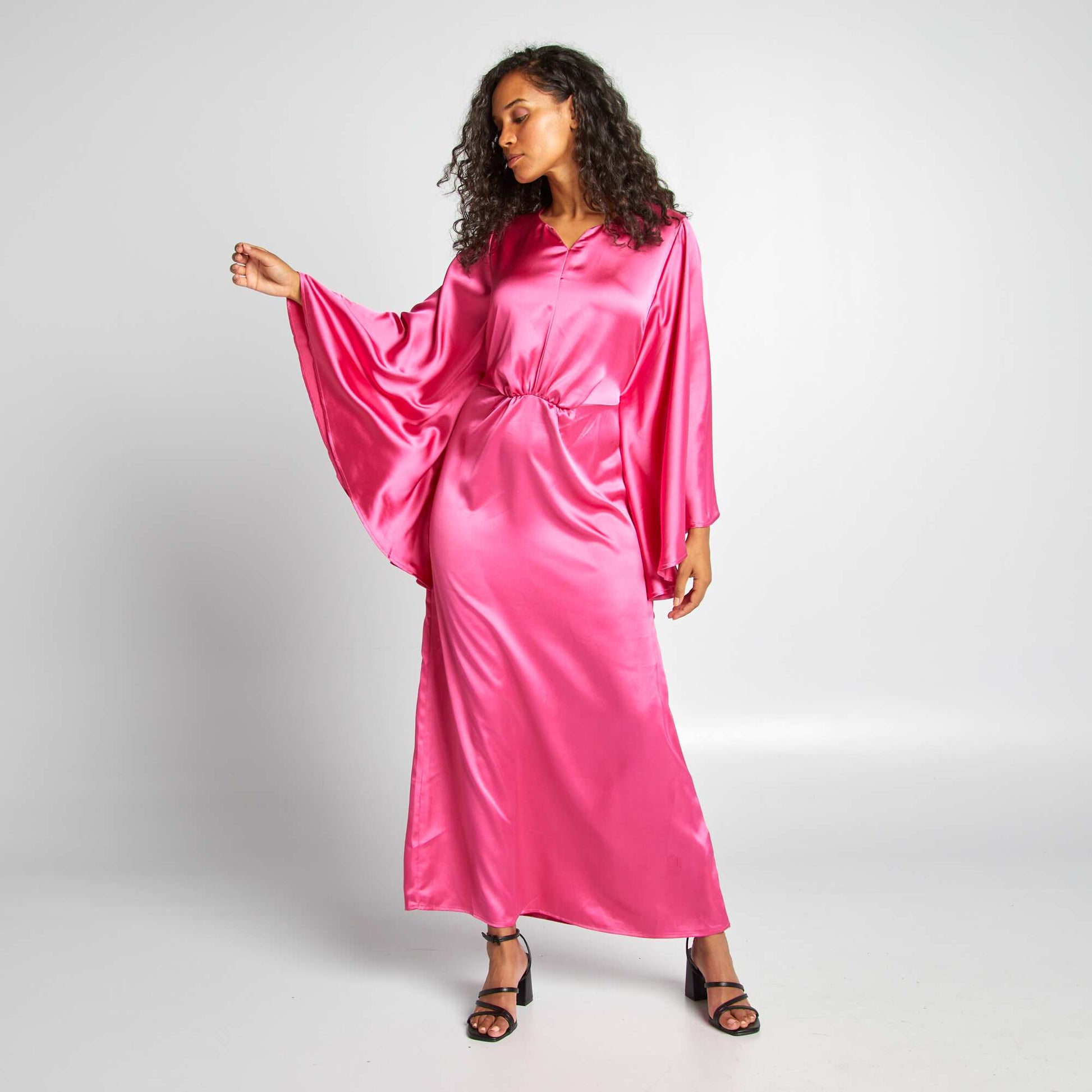 Satin maxi dress PINK - Main Image
