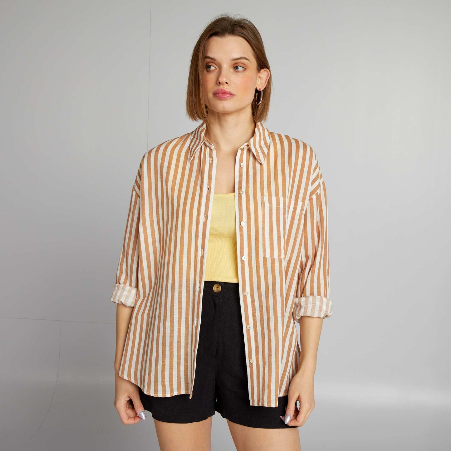 Striped shirt BROWN