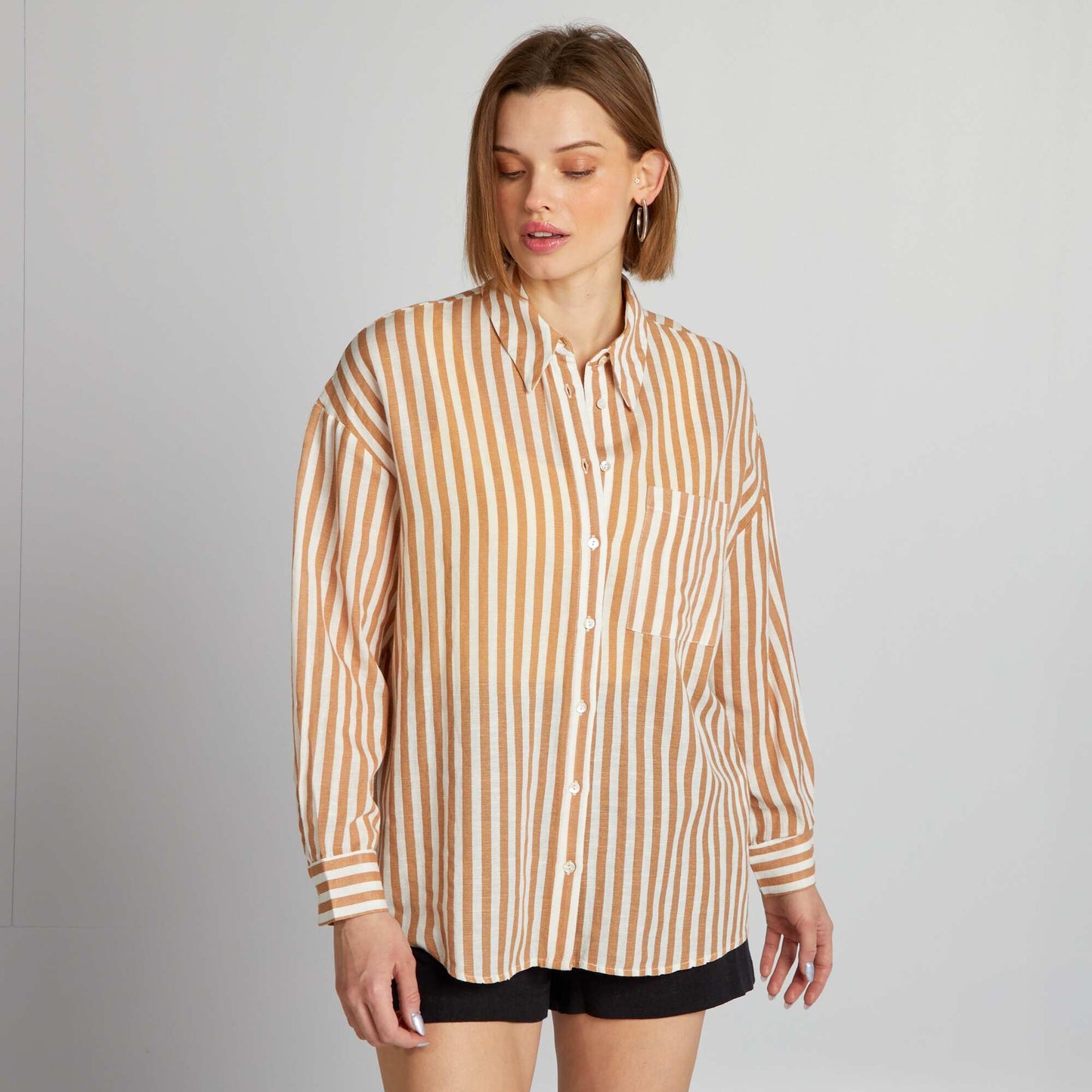 Striped shirt BROWN