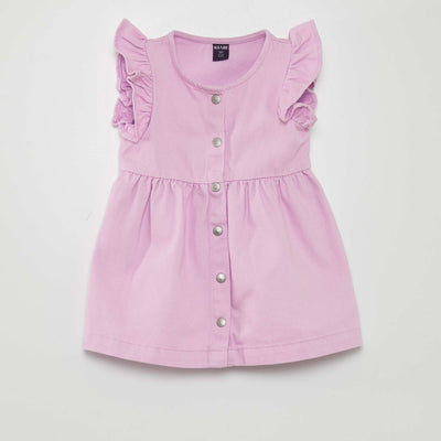 Flared frilled dress PURPLE