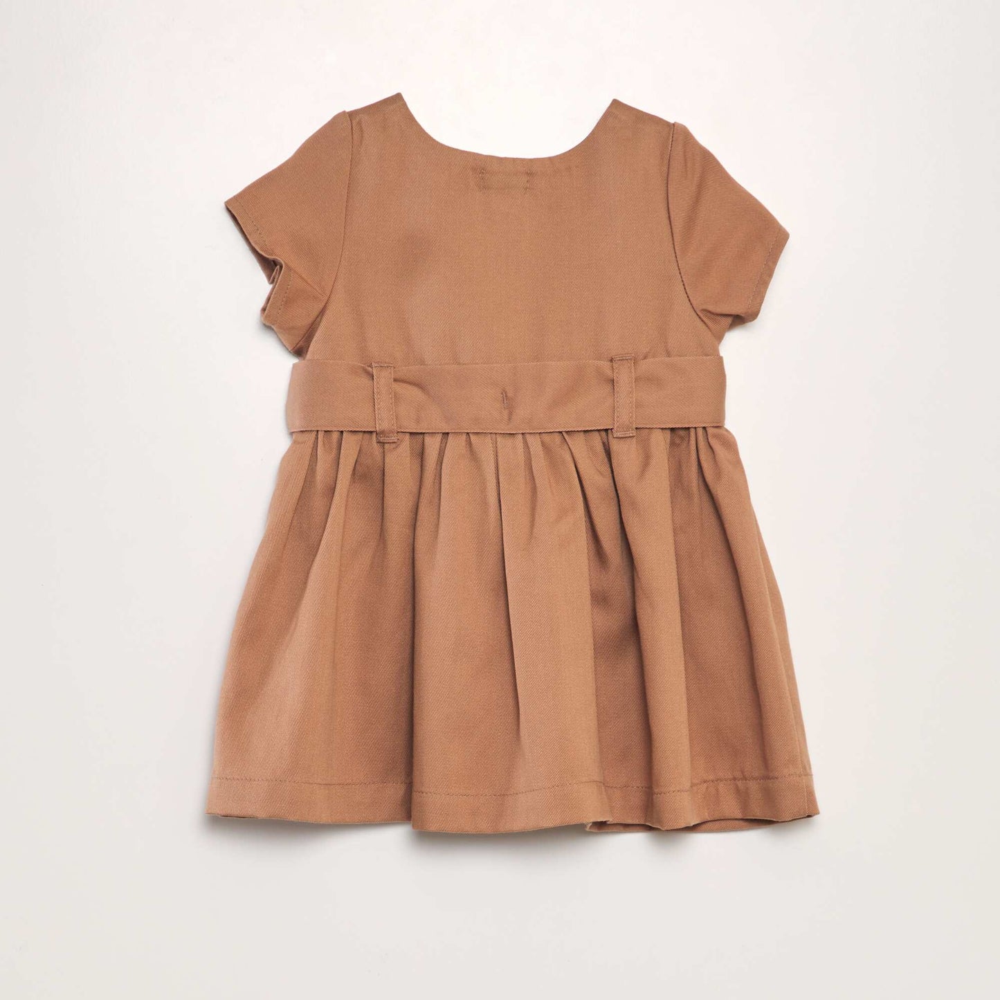 Flared lyocell dress BROWN